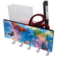 thumbnail image 1 of PhooArto Key Holder for Wall Decorative with 5 Key Hooks, Tie Dye Butterfly Pattern Holders Wall Mount Organizer with Mail Key Rack, Self Adhesive, 1 of 7