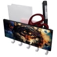 thumbnail image 1 of PhooArto Key Holder for Wall Decorative with 5 Key Hooks, Tribal Wolf Galaxy Moon Holders Wall Mount Organizer with Mail Key Rack, Self Adhesive, 1 of 7
