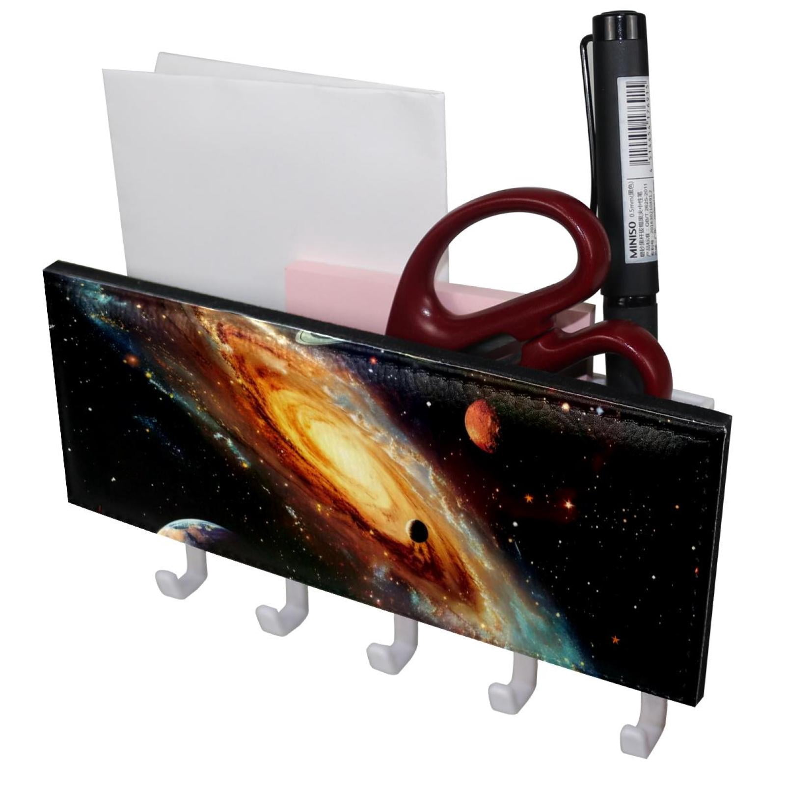 PhooArto Key Holder for Wall Decorative with 5 Key Hooks, Universe ...