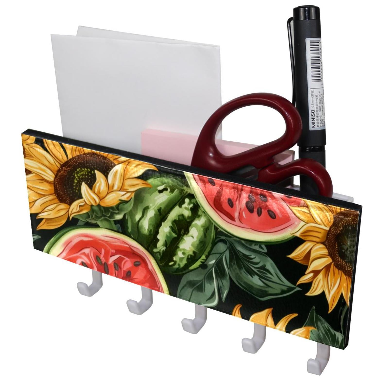PhooArto Key Holder for Wall Decorative with 5 Key Hooks, Watermelon ...