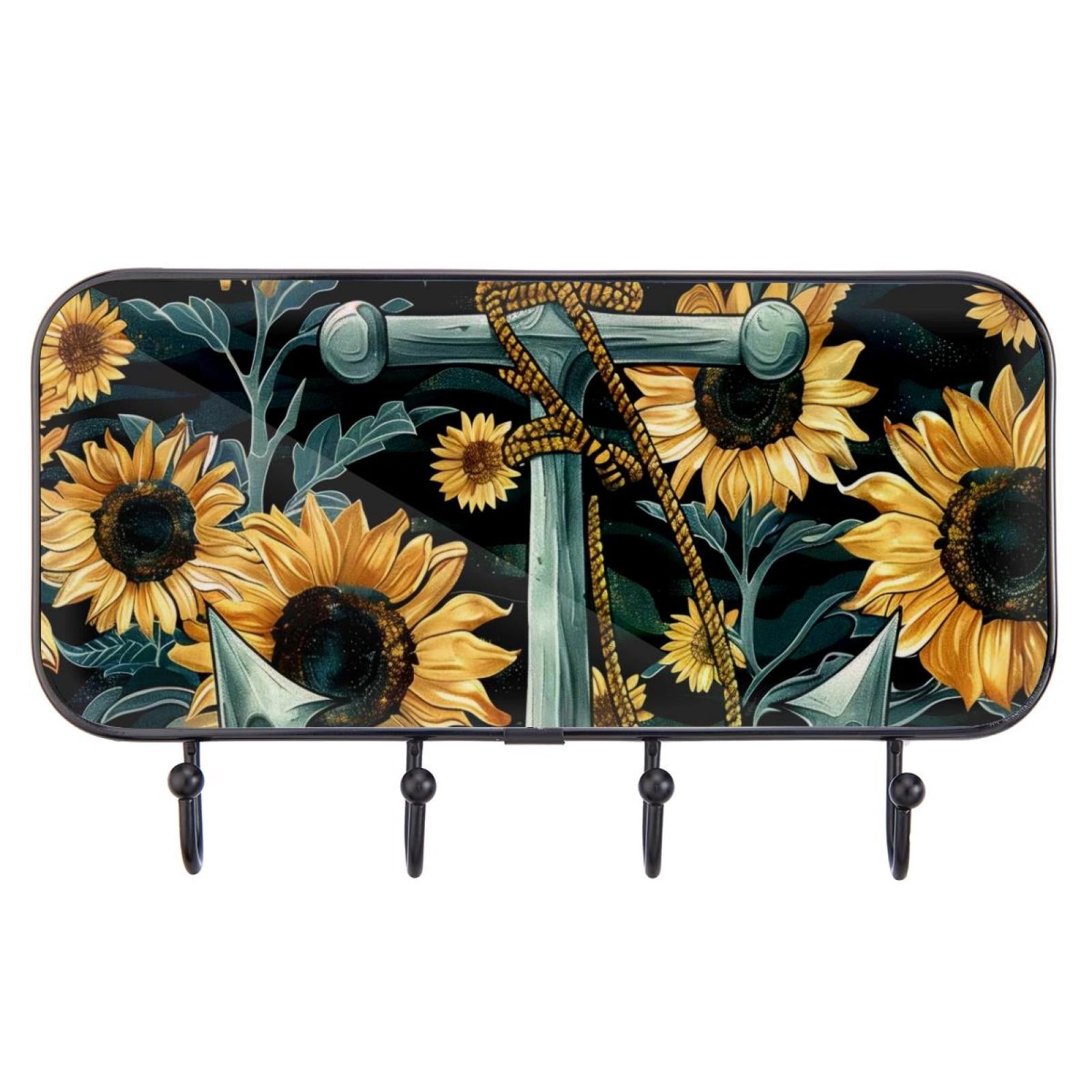 PhooArto Key Hooks Anchor Sunflowers Pattern Key Holder for Wall ...