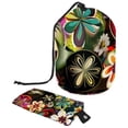 thumbnail image 1 of PhooArto Large Barrel Drawstring Makeup Bag, Abstract Floral Colorful Flowers Travel Cosmetic Bag Portable Make Up Organizer Bag, 1 of 6