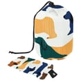 thumbnail image 1 of PhooArto Large Barrel Drawstring Makeup Bag, Colorful Dachshund Pattern Travel Cosmetic Bag Portable Make Up Organizer Bag, 1 of 6