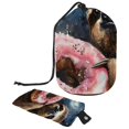 thumbnail image 1 of PhooArto Large Barrel Drawstring Makeup Bag, Sloth Pink Donut Galaxy Travel Cosmetic Bag Portable Make Up Organizer Bag, 1 of 6