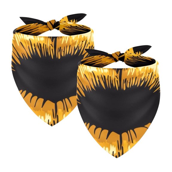 PhooArto Leopard Print Golden Lips Dog Bandanas, 2 Pack Soft Washable Pet Scarf Triangle for Large Dogs Puppies and Cats
