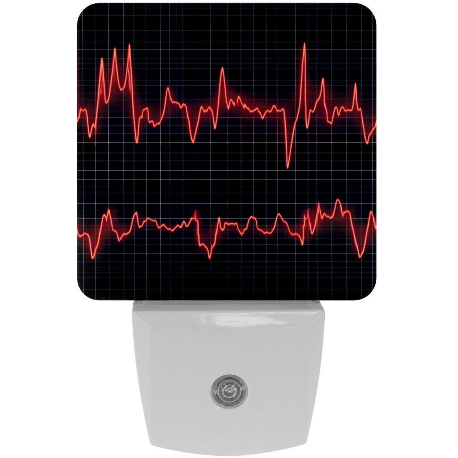 PhooArto Lifeline Heart Pattern Plug in LED Night Light Auto Sensor Dusk to Dawn Decorative Night for Bedroom, Bathroom, Kitchen, Hallway, Stairs, Baby's Room, Energy Saving