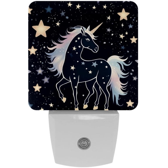 PhooArto Magic Unicorn Galaxy Pattern Plug in LED Night Light Auto Sensor Dusk to Dawn Decorative Night for Bedroom, Bathroom, Kitchen, Hallway, Stairs, Baby's Room, Energy Saving