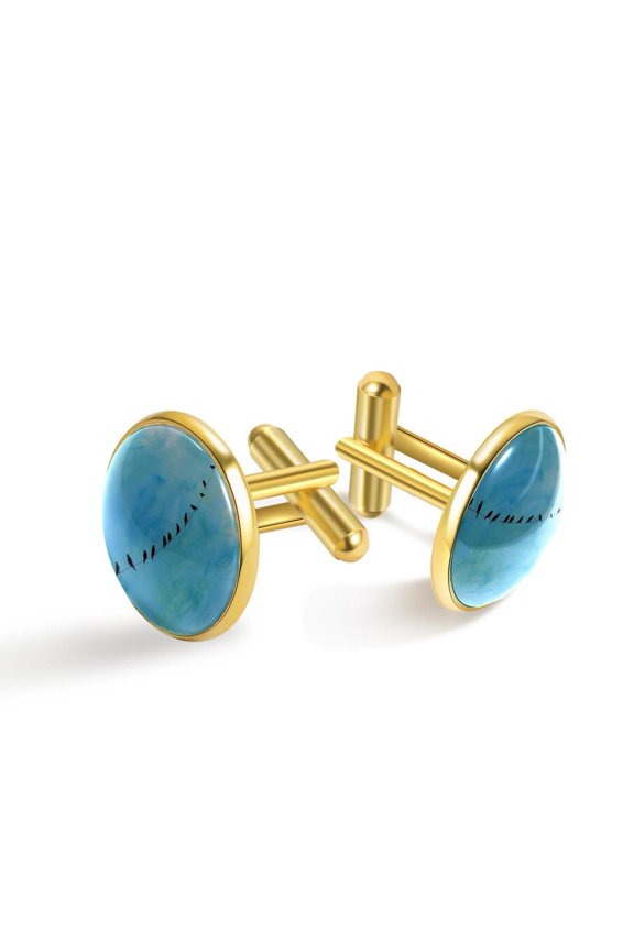 Men's Classic Stainless Steel, Birds Blue Sky Cufflinks Business Wedding Shirts, Golden
