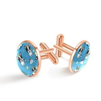 PhooArto Men's Classic Stainless Steel, Boston Terriers Stars Pattern Cufflinks Business Wedding Shirts, Rose Gold