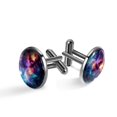 thumbnail image 1 of PhooArto Men's Classic Stainless Steel, Color Space Universe Galaxy Planets Cufflinks Business Wedding Shirts, Black, 1 of 6