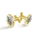 thumbnail image 1 of PhooArto Men's Classic Stainless Steel, Music Note Staff Print Cufflinks Business Wedding Shirts, Golden, 1 of 1