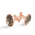 thumbnail image 1 of PhooArto Men's Classic Stainless Steel, Skulls Dollar Rose Pattern Cufflinks Business Wedding Shirts, Rose Gold, 1 of 7