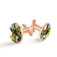 thumbnail image 1 of PhooArto Men's Classic Stainless Steel, Sunflower Field Donkey Wreath Cufflinks Business Wedding Shirts, Rose Gold, 1 of 7