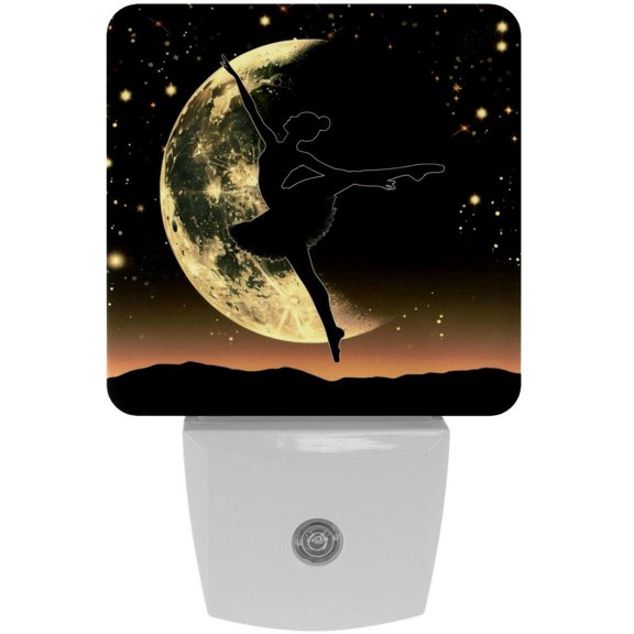 PhooArto Moon Dancing Silhouette Plug in LED Night Light Auto Sensor Dusk to Dawn Decorative Night for Bedroom, Bathroom, Kitchen, Hallway, Stairs, Baby's Room, Energy Saving