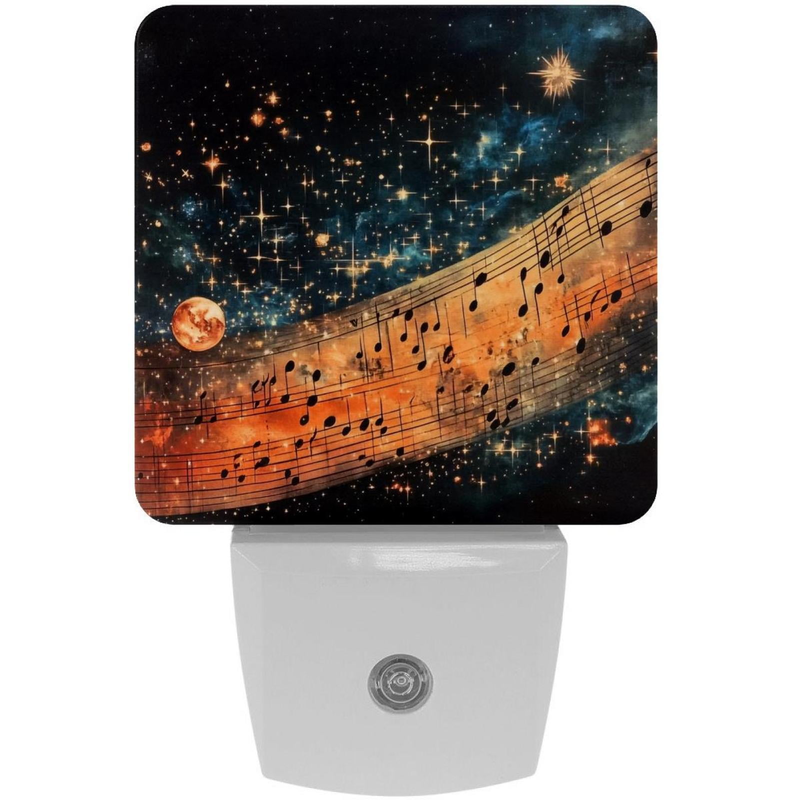 PhooArto Music Melody Galaxy Plug in LED Night Light Auto Sensor Dusk to Dawn Decorative Night for Bedroom, Bathroom, Kitchen, Hallway, Stairs, Baby's Room, Energy Saving