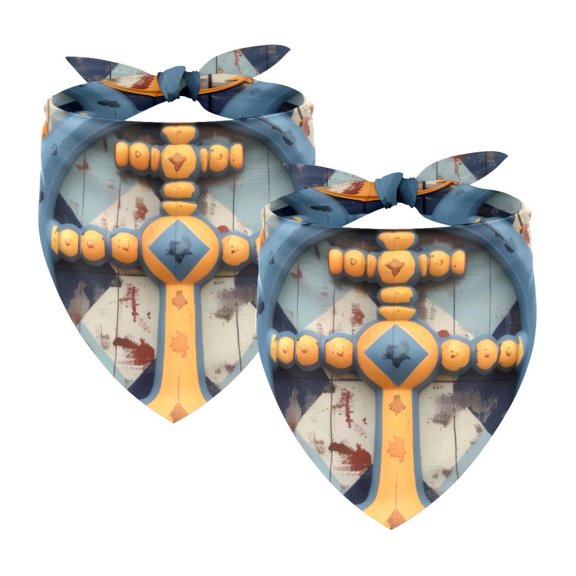 PhooArto Nautical Steering Wheels Anchor Dog Bandanas, 2 Pack Soft Washable Pet Scarf Triangle for Large Dogs Puppies and Cats