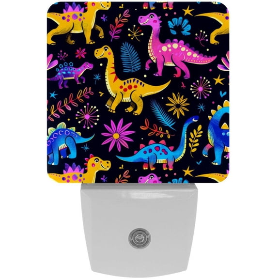 PhooArto Neon Animals Dinosaurs Pattern Plug in LED Night Light Auto Sensor Dusk to Dawn Decorative Night for Bedroom, Bathroom, Kitchen, Hallway, Stairs, Baby's Room, Energy Saving