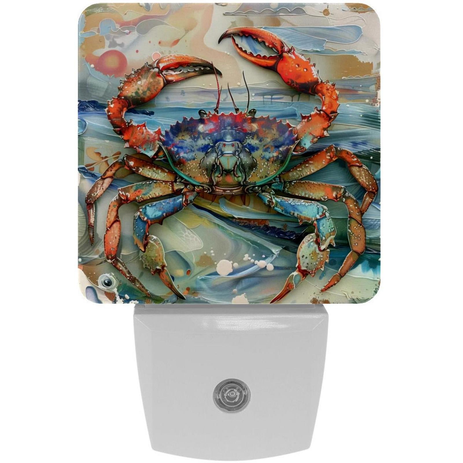 PhooArto Ocean Crab Fish Plug in LED Night Light Auto Sensor Dusk to ...
