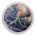 thumbnail image 1 of PhooArto Ocean Octopus on Sky Painting 4 PCS Crystal Glass Cabinet Knobs, Drawer Kitchen Cabinets Dresser Cupboard Wardrobe Pulls Handle - Glowing in the Dark, 1 of 7