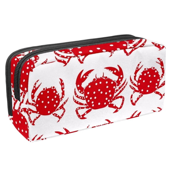 PhooArto Pencil Case, Crabs and Dots Pattern Large Capacity Pencil Pouch Stationery Pen Bag