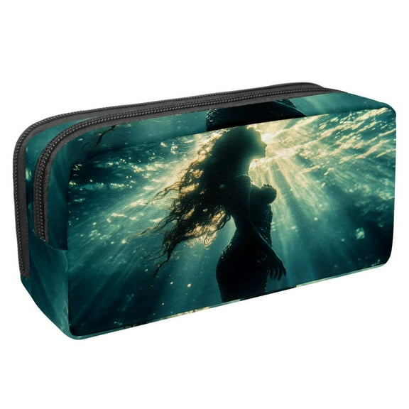 PhooArto Pencil Case, Mermaid in the Ocean Large Capacity Pencil Pouch Stationery Pen Bag