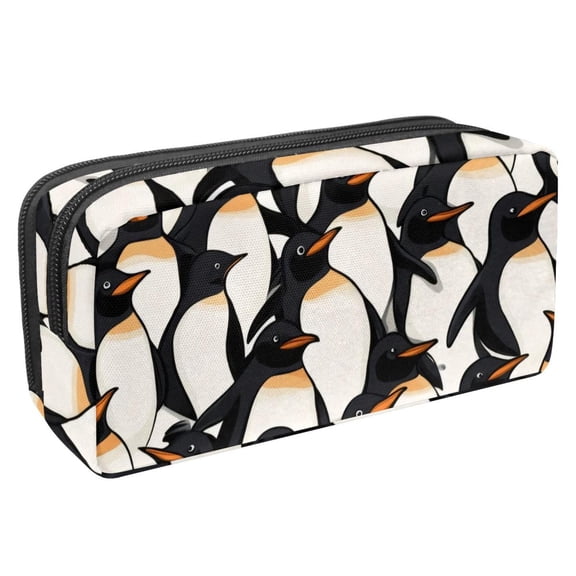 PhooArto Pencil Case, Penguins Pattern Large Capacity Pencil Pouch Stationery Pen Bag
