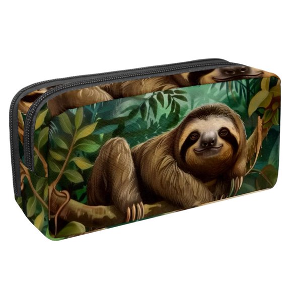 PhooArto Pencil Case, Sloth Lying on Tree Large Capacity Pencil Pouch Stationery Pen Bag