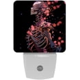 thumbnail image 1 of PhooArto Pink Flower Skeleton Plug in LED Night Light Auto Sensor Dusk to Dawn Decorative Night for Bedroom, Bathroom, Kitchen, Hallway, Stairs, Baby's Room, Energy Saving, 1 of 7