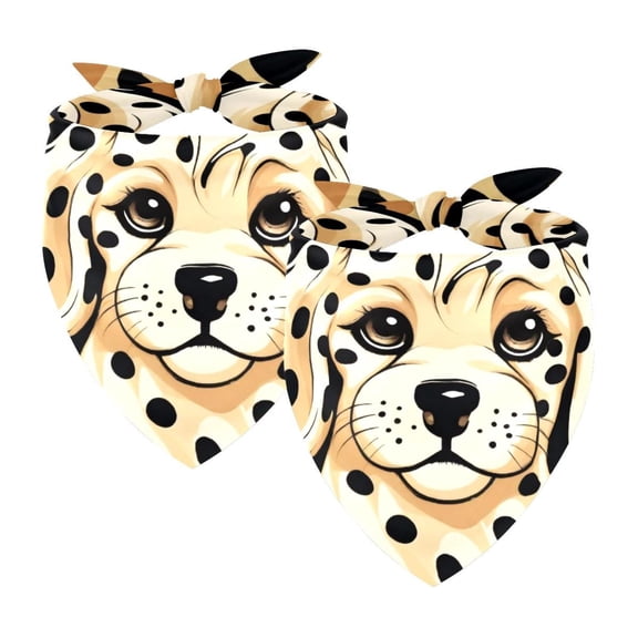 PhooArto Puppy Dog Leopard Pattern Dog Bandanas, 2 Pack Soft Washable Pet Scarf Triangle for Large Dogs Puppies and Cats