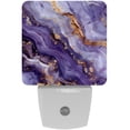 thumbnail image 1 of PhooArto Purple Lavender Gold Marble Texture Plug in LED Night Light Auto Sensor Dusk to Dawn Decorative Night for Bedroom, Bathroom, Kitchen, Hallway, Stairs, Baby's Room, Energy Saving, 1 of 7