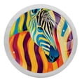 thumbnail image 1 of PhooArto Rainbow Animal Zebra Print 4 PCS Crystal Glass Cabinet Knobs, Drawer Kitchen Cabinets Dresser Cupboard Wardrobe Pulls Handle - Glowing in the Dark, 1 of 7