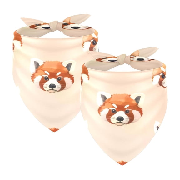 PhooArto Red Panda Head Pattern Dog Bandanas, 2 Pack Soft Washable Pet Scarf Triangle for Large Dogs Puppies and Cats