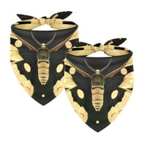 PhooArto Rose Flower Hawk Moth Pattern Dog Bandanas, 2 Pack Soft Washable Pet Scarf Triangle for Large Dogs Puppies and Cats