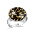 thumbnail image 1 of PhooArto Shining Bird Golden Pattern Stainless Steel Rings for Women, Open Adjustable Ring Promise Ring Jewelry Gifts, 1 of 5