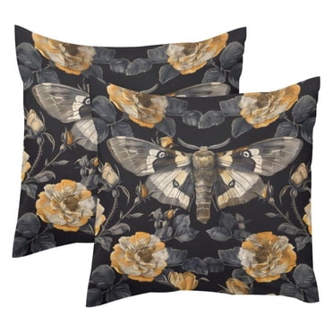 Boho Gold Sun Throw Pillow Covers Set Of 2 - 18x18 Inch Square Bohemian Decorative Covers