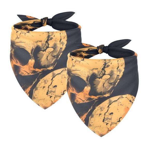 PhooArto Skull Head Pattern Dog Bandanas, 2 Pack Soft Washable Pet Scarf Triangle for Large Dogs Puppies and Cats