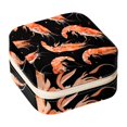 thumbnail image 1 of PhooArto Small Jewellery Box, Shrimp Pattern Sea Food Pattern Portable Travel Mini Jewelry Case for Women Leather Ring Organizer, 1 of 5
