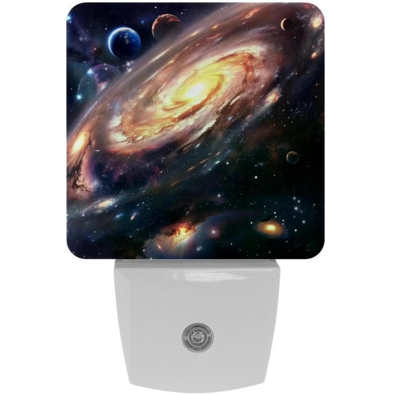 PhooArto Solar System Galaxy Universe Plug in LED Night Light Auto Sensor Dusk to Dawn Decorative Night for Bedroom, Bathroom, Kitchen, Hallway, Stairs, Baby's Room, Energy Saving