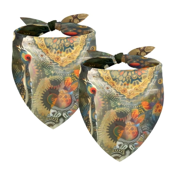 PhooArto Space Alien Standing Dog Bandanas, 2 Pack Soft Washable Pet Scarf Triangle for Large Dogs Puppies and Cats