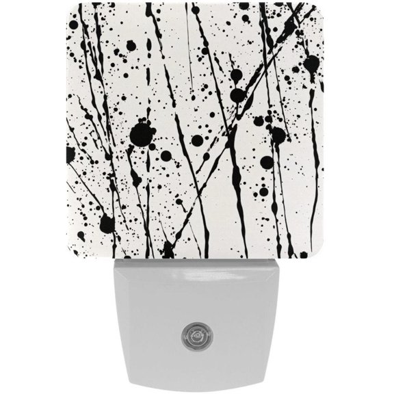 PhooArto Splatter Dots Patterns Plug in LED Night Light Auto Sensor Dusk to Dawn Decorative Night for Bedroom, Bathroom, Kitchen, Hallway, Stairs, Baby's Room, Energy Saving