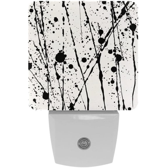 PhooArto Splatter Dots Patterns Plug in LED Night Light Auto Sensor Dusk to Dawn Decorative Night for Bedroom, Bathroom, Kitchen, Hallway, Stairs, Baby's Room, Energy Saving