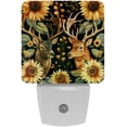 thumbnail image 1 of PhooArto Sunflower Deers Pattern Plug in LED Night Light Auto Sensor Dusk to Dawn Decorative Night for Bedroom, Bathroom, Kitchen, Hallway, Stairs, Baby's Room, Energy Saving, 1 of 7