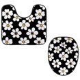 thumbnail image 1 of PhooArto Toilet Lid Cover and U-Shaped Toilet Floor Mat Set of 2 Pieces, Chamomile Flowers Pattern Toilet Mat Set, Machine Washable Seat Covers Non-Slip Absorbent Rugs, 1 of 6