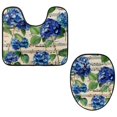 thumbnail image 1 of PhooArto Toilet Lid Cover and U-Shaped Toilet Floor Mat Set of 2 Pieces, Hydrangeas Flowers Music Notes Toilet Mat Set, Machine Washable Seat Covers Non-Slip Absorbent Rugs, 1 of 6