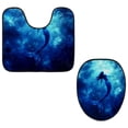 thumbnail image 1 of PhooArto Toilet Lid Cover and U-Shaped Toilet Floor Mat Set of 2 Pieces, Mermaid Blue Ocean Toilet Mat Set, Machine Washable Seat Covers Non-Slip Absorbent Rugs, 1 of 6