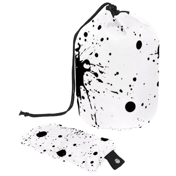 PhooArto Travel Cosmetic Bags Barrel Makeup Bag, Multifunctional Toiletry Bucket Bags Round Organizer Storage Pocket, Ink Dots Splatter Pattern