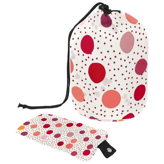 PhooArto Travel Cosmetic Bags Barrel Makeup Bag, Multifunctional Toiletry Bucket Bags Round Organizer Storage Pocket, Polka Dots Pattern