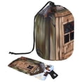 thumbnail image 1 of PhooArto Travel Cosmetic Bags Barrel Makeup Bag, Multifunctional Toiletry Bucket Bags Round Organizer Storage Pocket, Rooster Stood on the House, 1 of 6