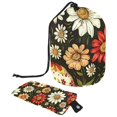 thumbnail image 1 of PhooArto Travel Cosmetic Bags Barrel Makeup Bag, Multifunctional Toiletry Bucket Bags Round Organizer Storage Pocket, Skull Daisy Floral Pattern, 1 of 6