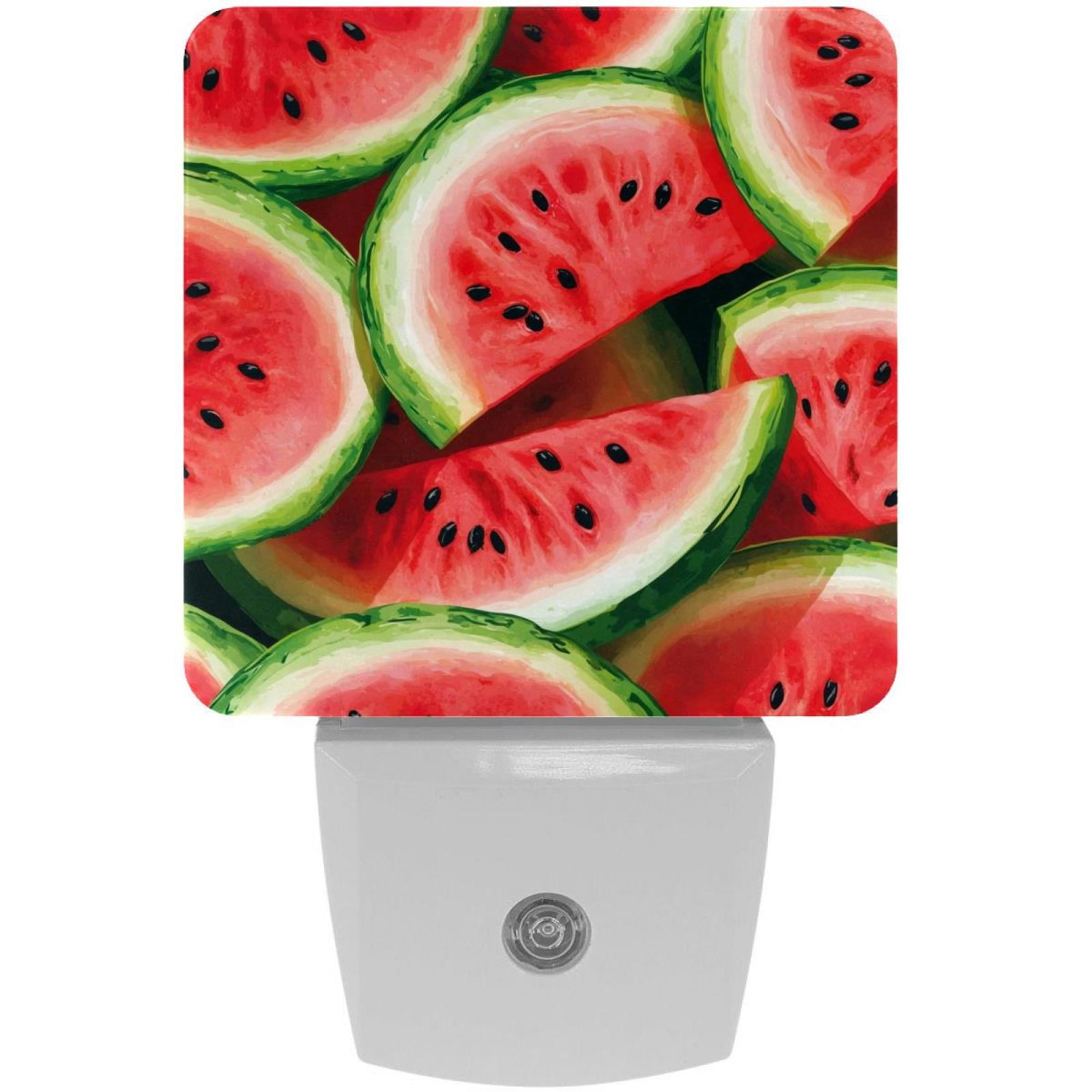 PhooArto Watermelon Pattern Plug in LED Night Light Auto Sensor Dusk to Dawn Decorative Night for Bedroom, Bathroom, Kitchen, Hallway, Stairs, Baby's Room, Energy Saving